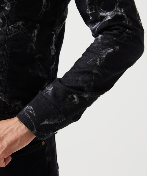 MICHEL KLEIN HOMME   （ミッシェルクランオム）の「《日本製》20th　FACTOTUMコラボ　スモーク柄デニムジャケット（Tシャツ/カットソー・メンズ・ブラック・MEDIUM/LARGE）」の10枚目の写真