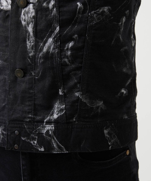 MICHEL KLEIN HOMME   （ミッシェルクランオム）の「《日本製》20th　FACTOTUMコラボ　スモーク柄デニムジャケット（Tシャツ/カットソー・メンズ・ブラック・MEDIUM/LARGE）」の13枚目の写真