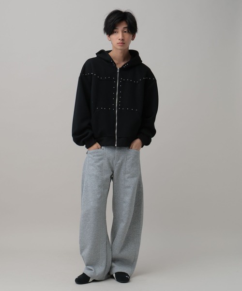 LAND MUSEUM(ランドミュージアム)の「LAND MUSEUM/バギーラインスウェットパンツ(スウェットパンツ・メンズ・グレー/ブラック・LARGE/MEDIUM)」の4枚目の写真