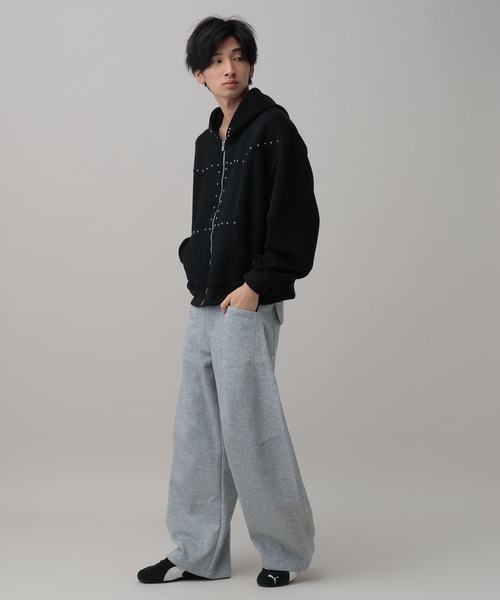 LAND MUSEUM(ランドミュージアム)の「LAND MUSEUM/バギーラインスウェットパンツ(スウェットパンツ・メンズ・グレー/ブラック・LARGE/MEDIUM)」の5枚目の写真