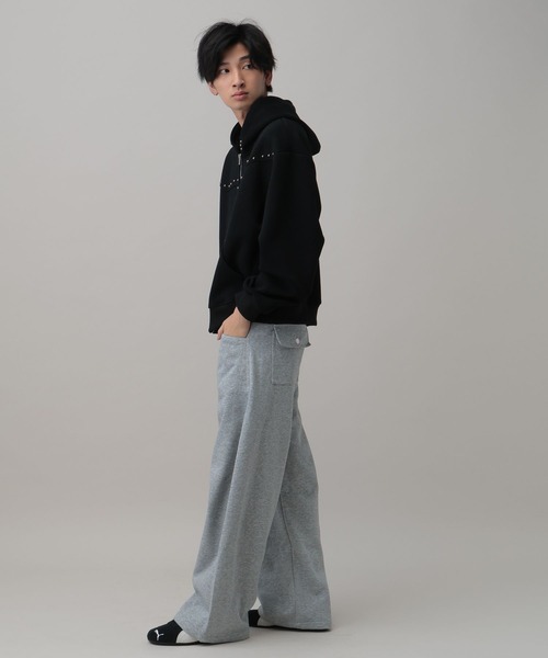 LAND MUSEUM(ランドミュージアム)の「LAND MUSEUM/バギーラインスウェットパンツ(スウェットパンツ・メンズ・グレー/ブラック・LARGE/MEDIUM)」の6枚目の写真