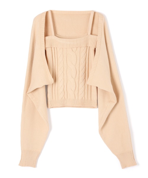 M DOLLY(エムドリー)の「camisole cableknit elio ensemble/キャミソールケーブルニットエリオアンサンブル(アンサンブル・レディース・ブルー/ベージュ・FREE)」の17枚目の写真