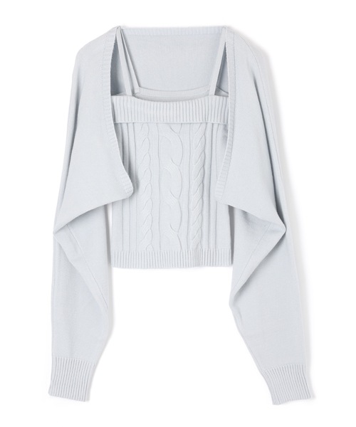 M DOLLY(エムドリー)の「camisole cableknit elio ensemble/キャミソールケーブルニットエリオアンサンブル(アンサンブル・レディース・ブルー/ベージュ・FREE)」の20枚目の写真