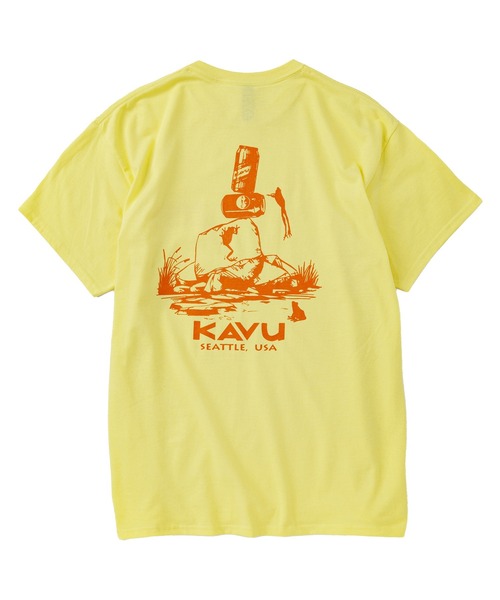 KAVU(カブー)の「KAVU/カブー Drink Frog Tee/ドリンクフロッグ Tシャツ(Tシャツ/カットソー・メンズ・ブラック/ライトイエロー/アッシュグレー・MEDIUM/LARGE)」の3枚目の写真