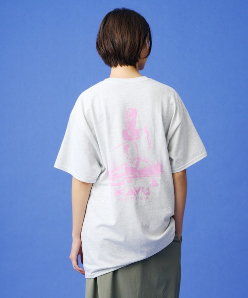 KAVU(カブー)の「KAVU/カブー Drink Frog Tee/ドリンクフロッグ Tシャツ(Tシャツ/カットソー・メンズ・ブラック/ライトイエロー/アッシュグレー・MEDIUM/LARGE)」の2枚目の写真