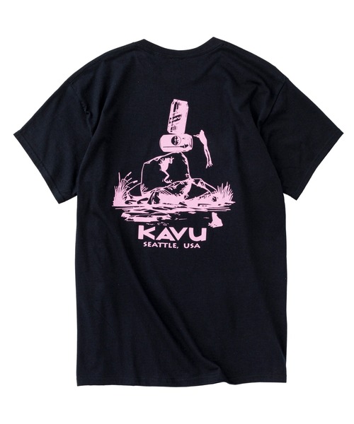 KAVU(カブー)の「KAVU/カブー Drink Frog Tee/ドリンクフロッグ Tシャツ(Tシャツ/カットソー・メンズ・ブラック/ライトイエロー/アッシュグレー・MEDIUM/LARGE)」の4枚目の写真
