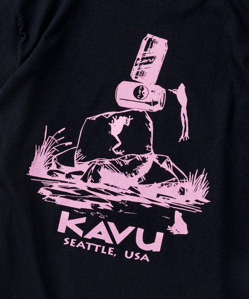 KAVU(カブー)の「KAVU/カブー Drink Frog Tee/ドリンクフロッグ Tシャツ(Tシャツ/カットソー・メンズ・ブラック/ライトイエロー/アッシュグレー・MEDIUM/LARGE)」の7枚目の写真