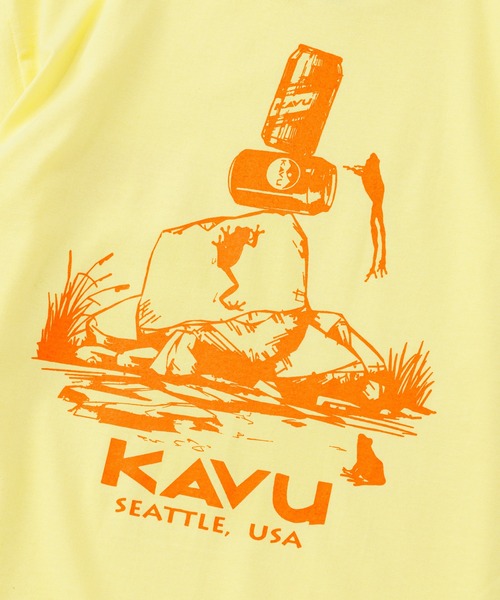 KAVU(カブー)の「KAVU/カブー Drink Frog Tee/ドリンクフロッグ Tシャツ(Tシャツ/カットソー・メンズ・ブラック/ライトイエロー/アッシュグレー・MEDIUM/LARGE)」の18枚目の写真