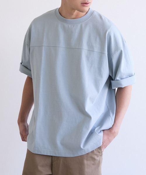 coca（coca）（コカ）の「ユニセックス ヘビーウェイトフットボールTシャツ（Tシャツ/カットソー・メンズ・ブラック/ライトベージュ/ライトブルー/ライトピンク/ライトグレー/ホワイト・L/M/XL）」の5枚目の写真