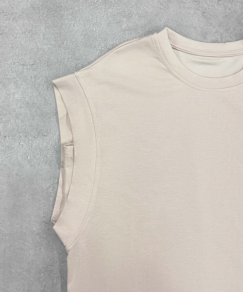LOWO(ロワ)の「フレンチスリーブ半袖Tシャツ(Tシャツ/カットソー・レディース・チャコールグレー/グレー/ホワイト/ブラック/ベージュ・FREE)」の9枚目の写真