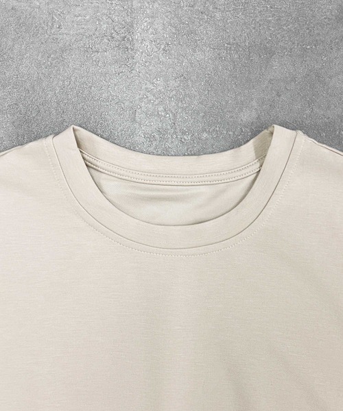 LOWO(ロワ)の「フレンチスリーブ半袖Tシャツ(Tシャツ/カットソー・レディース・チャコールグレー/グレー/ホワイト/ブラック/ベージュ・FREE)」の8枚目の写真