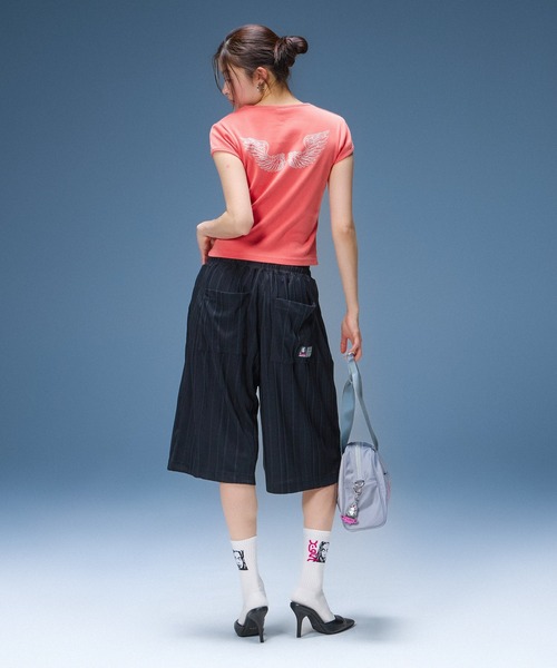 X-girl(エックスガール)の「SCRIPT LOGO SHORTS(その他パンツ・レディース・ブラック/グレー・S/M)」の11枚目の写真