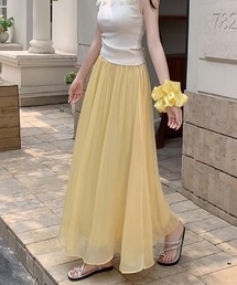 emi+（エミプラス）の「サテンフレアロングスカート（スカート）」