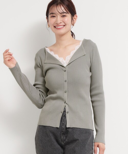 THE SHOP TK (ザ ショップ ティーケー )の「レースレイヤードリブニット(ニット/セーター・レディース・ベージュ/グレー/ブラック・12/13)」の17枚目の写真