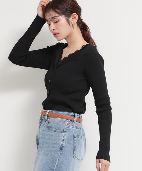 THE SHOP TK (ザ ショップ ティーケー )の「レースレイヤードリブニット(ニット/セーター・レディース・ベージュ/グレー/ブラック・12/13)」の21枚目の写真