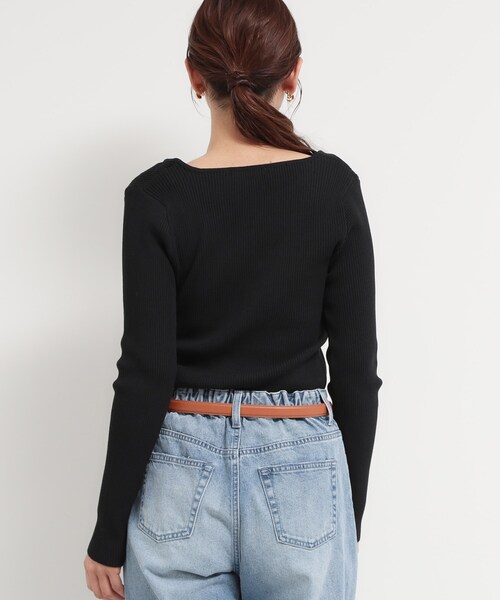 THE SHOP TK (ザ ショップ ティーケー )の「レースレイヤードリブニット(ニット/セーター・レディース・ベージュ/グレー/ブラック・12/13)」の4枚目の写真