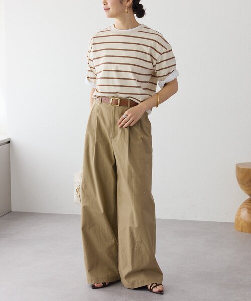 RIVE DROITE(リヴドロワ)の「【接触冷感/UVカット素材】ゴブソデクルーネックTee(Tシャツ/カットソー・レディース・ホワイト/ブラック・FREE)」の10枚目の写真