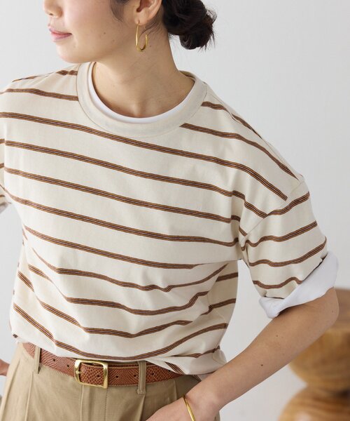 RIVE DROITE(リヴドロワ)の「【接触冷感/UVカット素材】ゴブソデクルーネックTee(Tシャツ/カットソー・レディース・ホワイト/ブラック・FREE)」の12枚目の写真