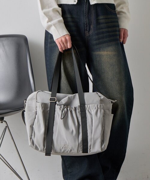 goocy（グーシー）の「ナイロン2WAYボストン（ショルダーバッグ・レディース・ブラック/グレー・FREE）」の2枚目の写真