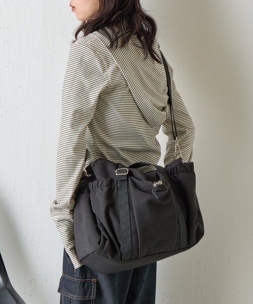 goocy（グーシー）の「ナイロン2WAYボストン（ショルダーバッグ・レディース・ブラック/グレー・FREE）」の3枚目の写真