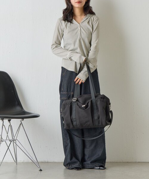 goocy（グーシー）の「ナイロン2WAYボストン（ショルダーバッグ・レディース・ブラック/グレー・FREE）」の5枚目の写真