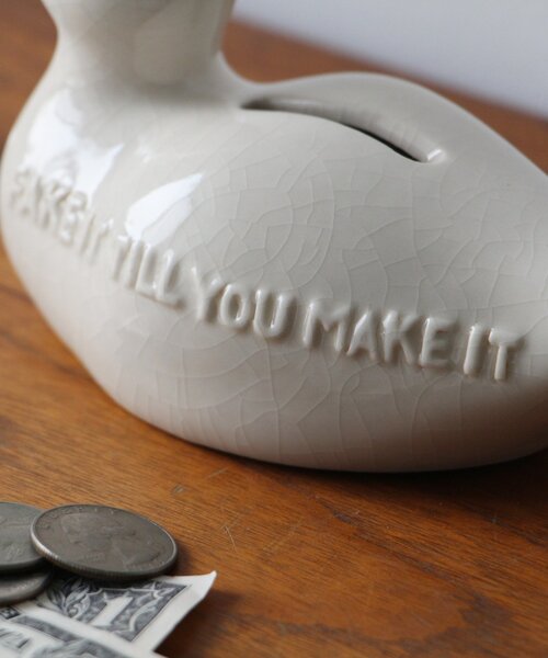 CRACKLE DECOY BANK ヴィンテージの風合いの鴨の貯金箱（インテリア