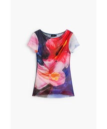ビッグフラワーフォトプリントTシャツ