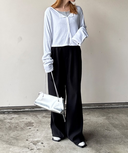 ISOOK(アイスー)の「【ISOOK / アイスー】ベルト付きストレートスラックス / ワイドパンツ フルレングス 無地 ブラック ホワイト ZOZOTOWN限定(スラックス・レディース・ブラック/アイボリー・FREE)」の9枚目の写真