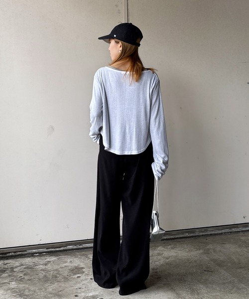 ISOOK(アイスー)の「【ISOOK / アイスー】ベルト付きストレートスラックス / ワイドパンツ フルレングス 無地 ブラック ホワイト ZOZOTOWN限定(スラックス・レディース・ブラック/アイボリー・FREE)」の20枚目の写真