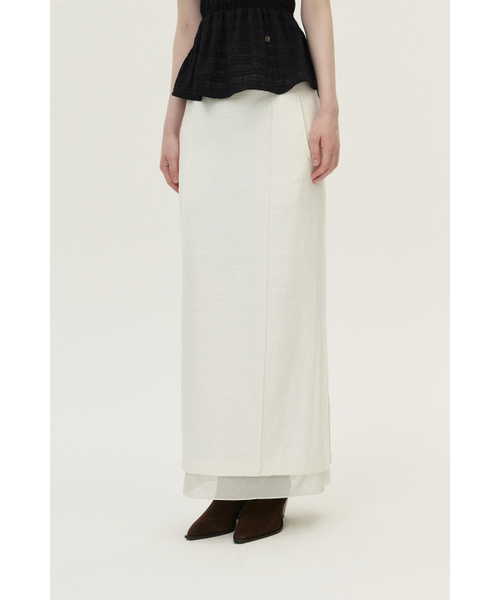 KUME(クメ)の「Summer Tweed H-line Skirt, Ivory(スカート・レディース・その他・SMALL/MEDIUM)」の2枚目の写真