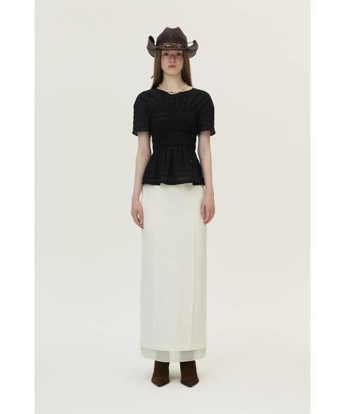 KUME(クメ)の「Summer Tweed H-line Skirt, Ivory(スカート・レディース・その他・SMALL/MEDIUM)」の3枚目の写真