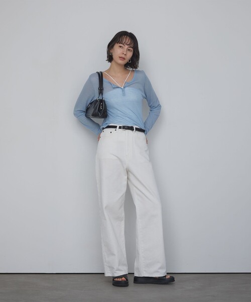green label relaxing（グリーンレーベルリラクシング）の「ホルターネックキャミソール / カップインナー（キャミソール・レディース・ブラック/オフホワイト/ダークブラウン・M/S）」の22枚目の写真