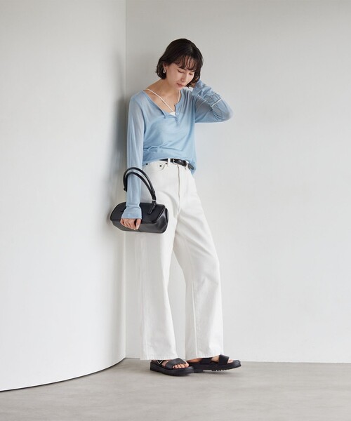green label relaxing（グリーンレーベルリラクシング）の「ホルターネックキャミソール / カップインナー（キャミソール・レディース・ブラック/オフホワイト/ダークブラウン・M/S）」の17枚目の写真