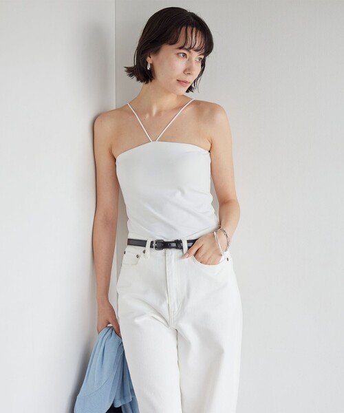 green label relaxing（グリーンレーベルリラクシング）の「ホルターネックキャミソール / カップインナー（キャミソール・レディース・ブラック/オフホワイト/ダークブラウン・M/S）」の16枚目の写真