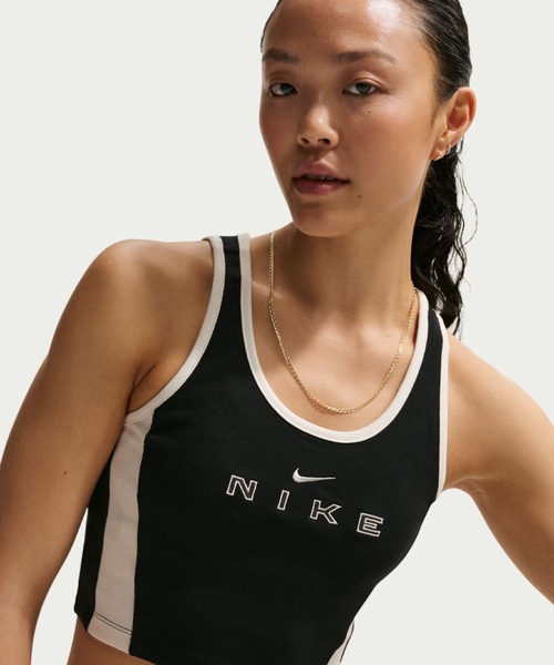 NIKE（ナイキ）の「NIKE AS WMNS NSW STREET GX TANK / ナイキ ウィメンズ NSW ストリート GX タンクトップ 【SP】（タンクトップ・レディース・ブラック/ベージュ・S/M/L）」の5枚目の写真