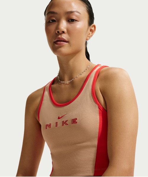 NIKE（ナイキ）の「NIKE AS WMNS NSW STREET GX TANK / ナイキ ウィメンズ NSW ストリート GX タンクトップ 【SP】（タンクトップ・レディース・ブラック/ベージュ・S/M/L）」の13枚目の写真