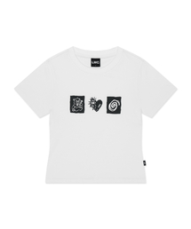 WM STAMP ICON CROPPED TEE white