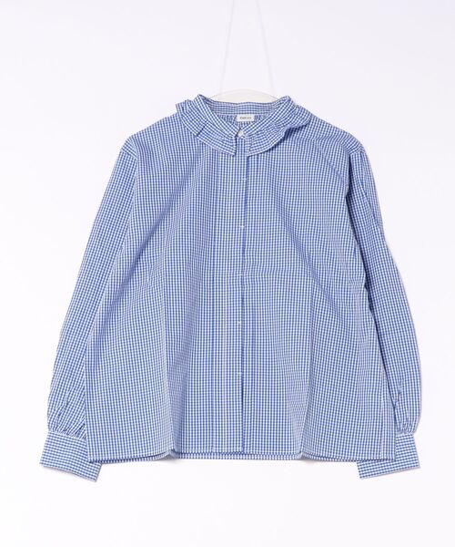 PAR ICI(パーリッシィ)の「グランジウォッシュ 衿先フリルタックブラウス(シャツ/ブラウス・レディース・ネイビー/ブルー系その他/ブルー系その他2・FREE)」の2枚目の写真