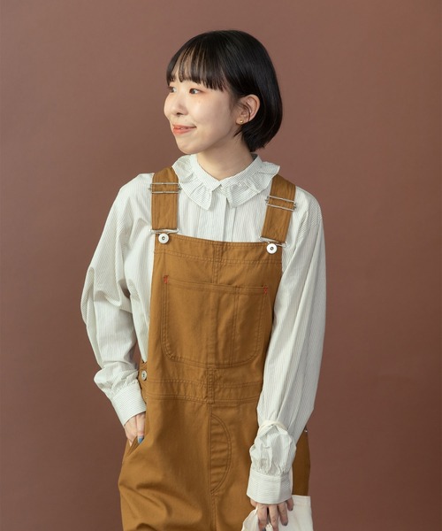 PAR ICI(パーリッシィ)の「グランジウォッシュ 衿先フリルタックブラウス(シャツ/ブラウス・レディース・ネイビー/ブルー系その他/ブルー系その他2/ホワイト・FREE)」の19枚目の写真