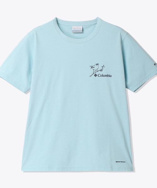 Columbia(コロンビア)の「コロンビア タイムトゥートレイルグラフィックショートスリーブTシャツ(Tシャツ/カットソー・レディース・アイボリー/ブラック/ブルー・S/M/L/XL)」の1枚目の写真