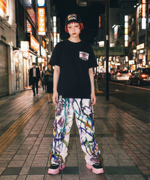 CONECTX（コネクト エックス）の「CONECTX x viesti Embroidery Effect Screen Print T-shirt_Black（Tシャツ/カットソー）」