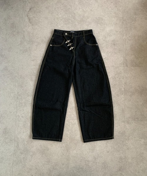 link lot(リンクロット)の「変形ファイヤーマンフックデザインワイドシルエットデニムパンツ(デニムパンツ・メンズ・ブラック・L/M)」の19枚目の写真