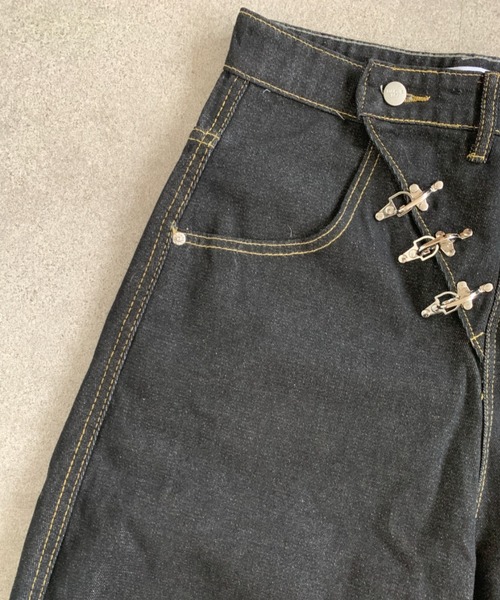 link lot(リンクロット)の「変形ファイヤーマンフックデザインワイドシルエットデニムパンツ(デニムパンツ・メンズ・ブラック・L/M)」の20枚目の写真