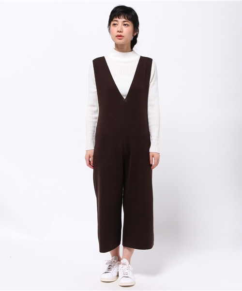 OUTLET(アウトレット)の「【WHO'S WHO gallery】SVニットオールインワン(つなぎ/オールインワン・レディース・チャコールグレー/ブラウン・FREE)」の3枚目の写真