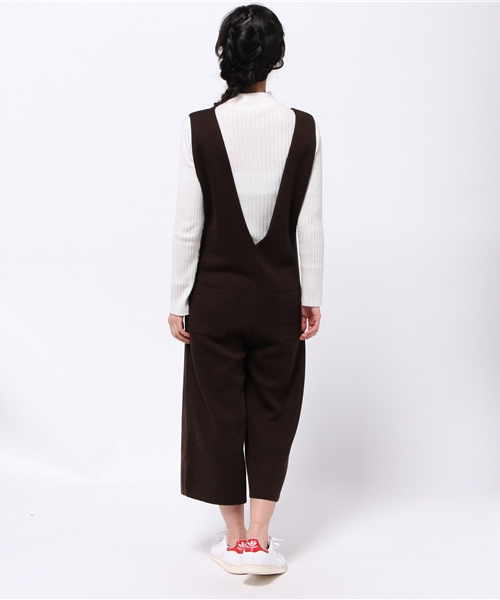 OUTLET(アウトレット)の「【WHO'S WHO gallery】SVニットオールインワン(つなぎ/オールインワン・レディース・チャコールグレー/ブラウン・FREE)」の5枚目の写真