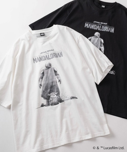 STAR WARS(スターウォーズ)の「【98】【STAR WARS/スターウォーズ】THE MANDALOIAN グラフィックプリント クルーネックTシャツ/バックプリント/ユニセックス/レディース/メンズ(Tシャツ/カットソー・メンズ・ブラック系/ブラック系1/ブラック系3/ホワイト系3/ブラック系2/ホワイト系/ホワイト系1/ホワイト系2・M/L)」の4枚目の写真
