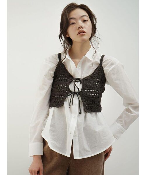 FIKA.(フィーカ)の「Crochet knit bustier(その他トップス・レディース・ベージュ/チャコール・MEDIUM)」の21枚目の写真