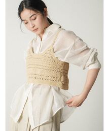 Crochet knit bustier