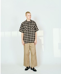 DAN RIVER ダンリバー / PRINTED RAYON CHECK SS SHIRT