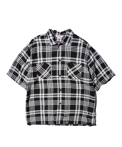 2AM(ツーエイエム)の「DAN RIVER ダンリバー / PRINTED RAYON CHECK SS SHIRT(シャツ/ブラウス・メンズ・ブラック×ホワイト/ブラウン系その他/ブラック・SMALL/MEDIUM/LARGE)」の2枚目の写真